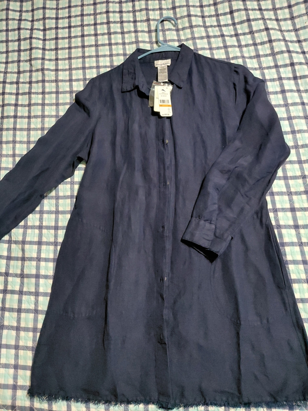 Tommy Bahama Navy Button-Front Linen Shirt